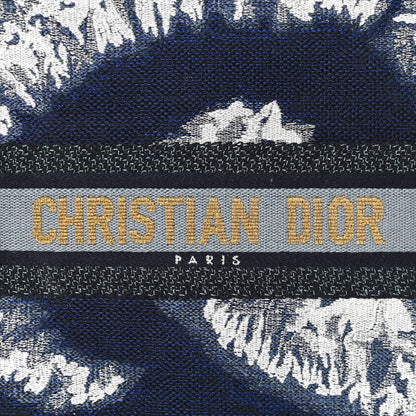 Christian Dior Canvas Canvas Embroidered Tie Dye Vertical Book Tote Blue Multicolor 7 of 12