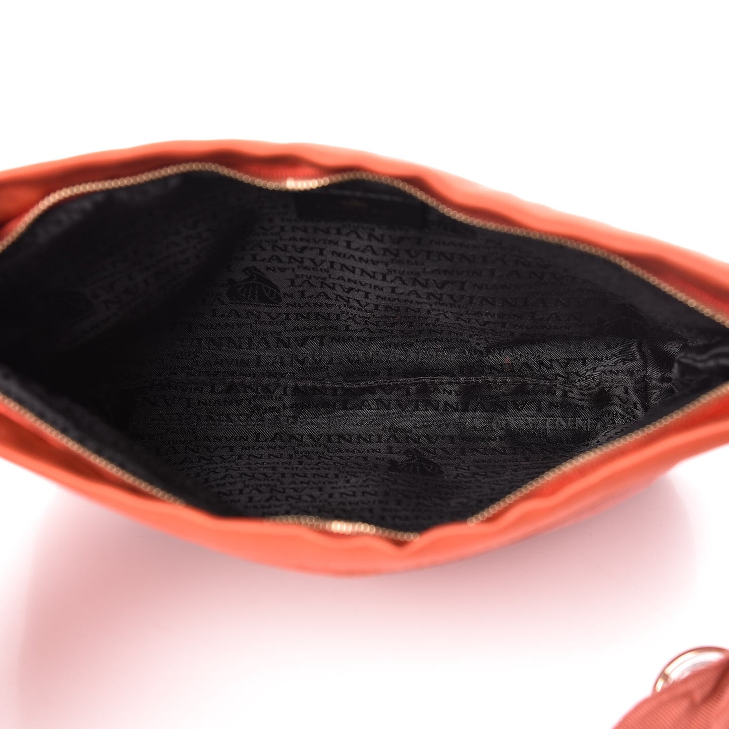 Lambskin Quilted Amalia Cosmetic Pouch Coral