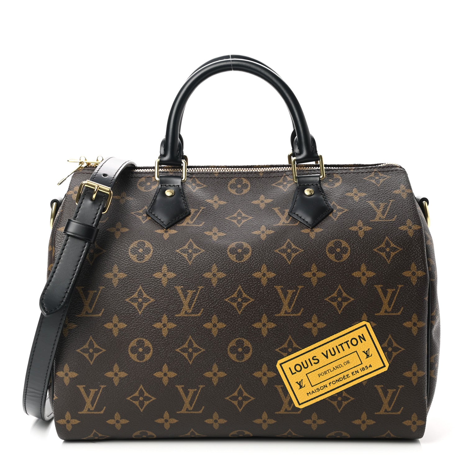 Louis Vuitton Monogram My World Tour Speedy Bandouliere 30 Black 1 of 11