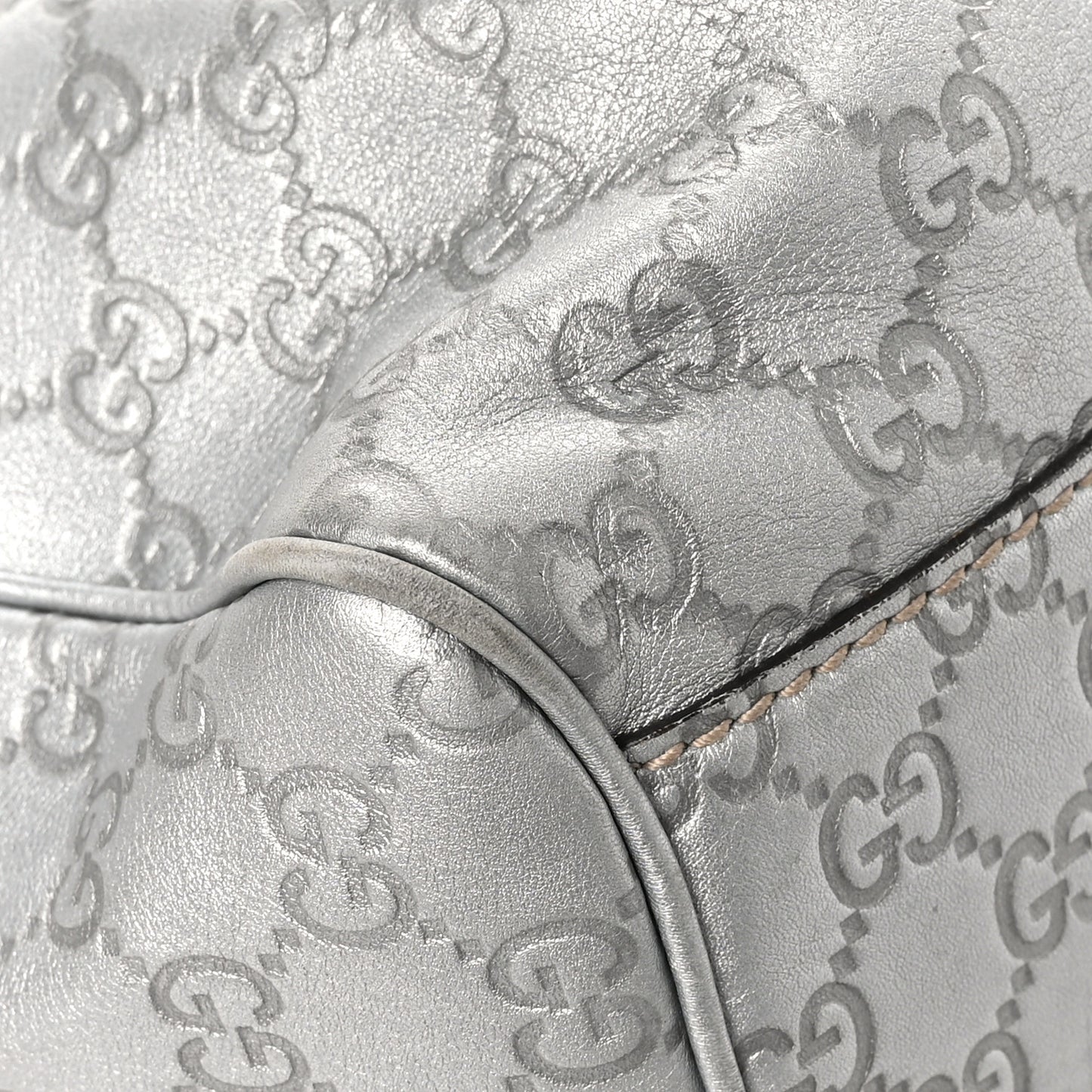 Guccissima Medium Sukey Tote Silver