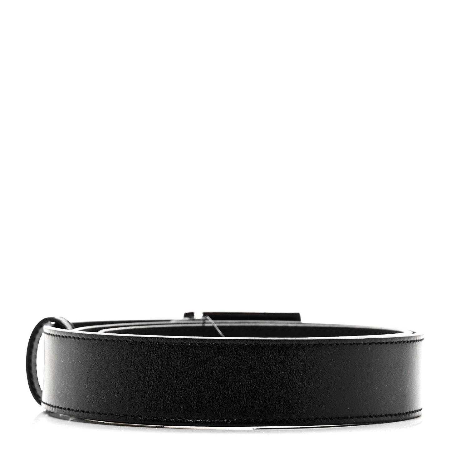 Plutone Calfskin Plaque GG 30mm Belt 80 32 Black