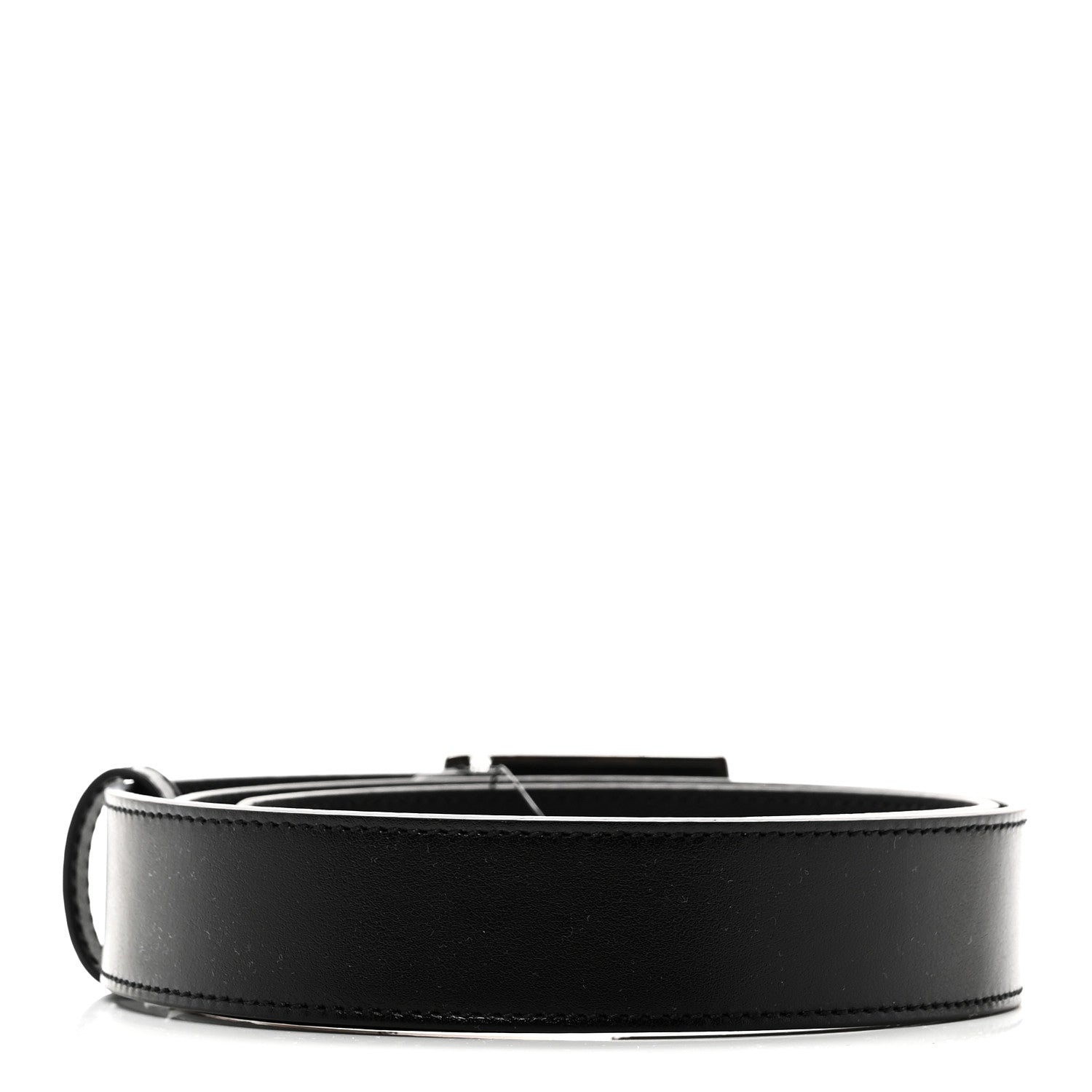 Gucci Plutone Calfskin Plaque GG 30mm Belt 80 32 Black 2 of 5