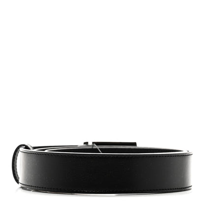Gucci Plutone Calfskin Plaque GG 30mm Belt 80 32 Black 2 of 5