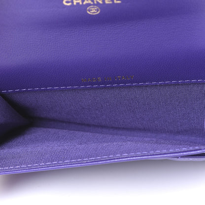 Chanel Lambskin Quilted Boy Card Holder Wallet Purple 4 of 10
