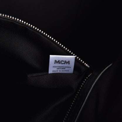 MCM Calfskin Ottomar Monogram Medium Klara Shopper Tote Black 7 of 7