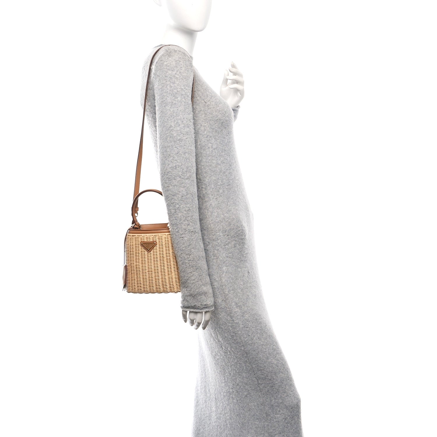 Prada Wicker Mini Panier Bag Natural 2 of 10