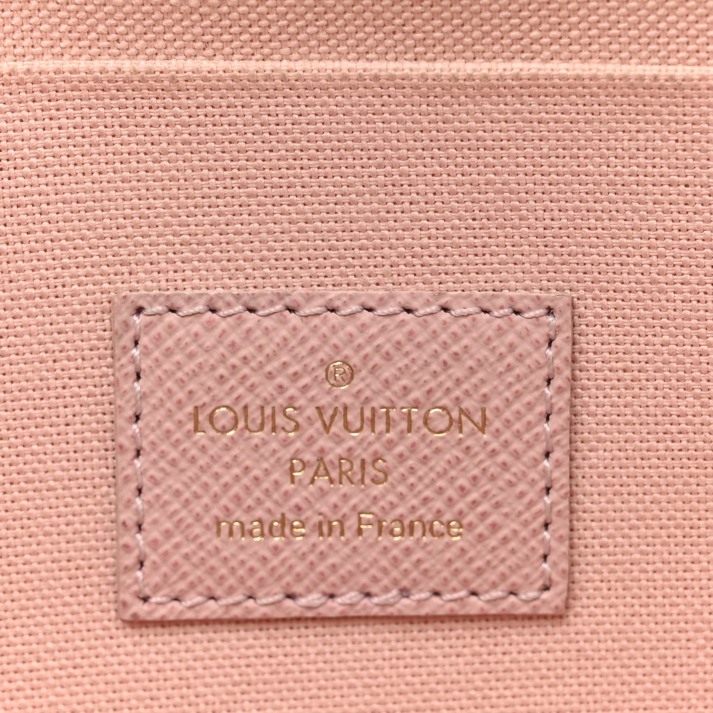 Damier Azur Pochette Felicie Chain Wallet Rose Ballerine