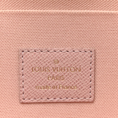 Louis Vuitton Damier Azur Pochette Felicie Chain Wallet Rose Ballerine 9 of 19