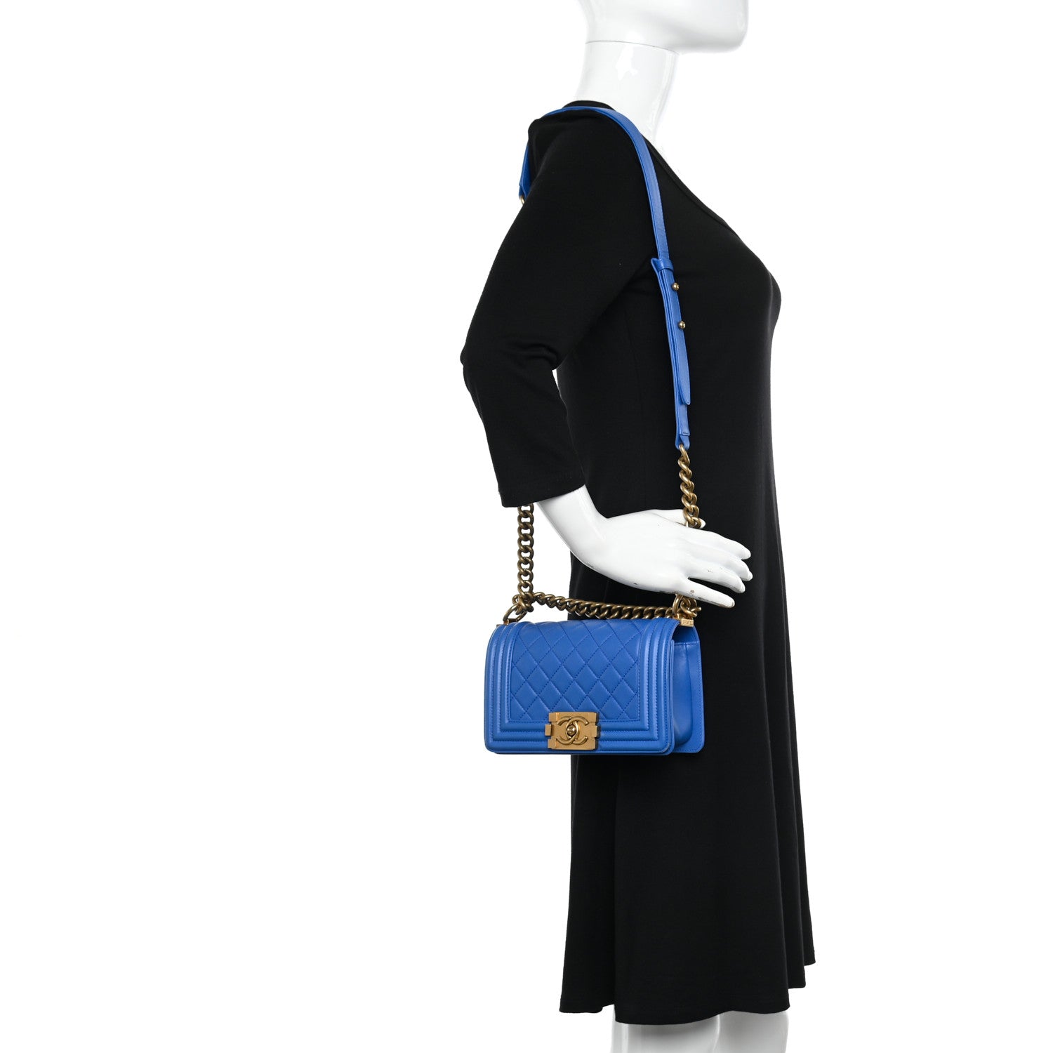 Chanel Lambskin Quilted Small Boy Flap Blue 2 of 11