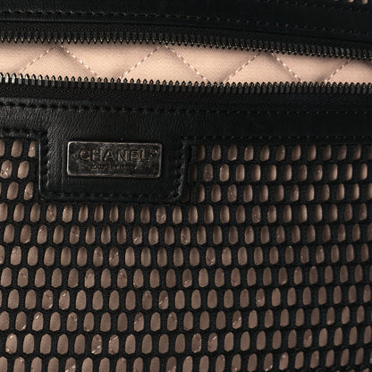 Chanel Vinyl Calfskin Quilted Coco Case Trolley Rolling Luggage Black 5 of 12