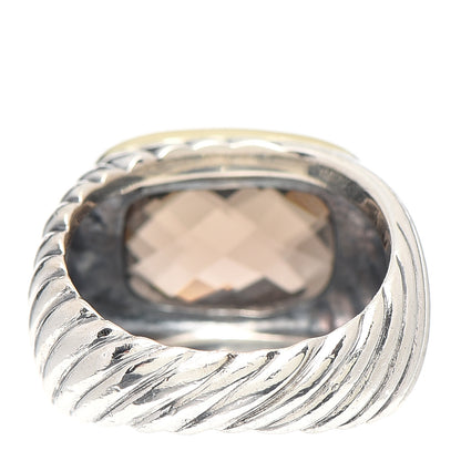 David Yurman Sterling Silver 18K Yellow Gold Smoky Quartz Cable Ring 56 7.5 3 of 4