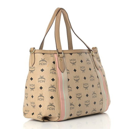MCM Visetos Striped Tote Beige 3 of 20