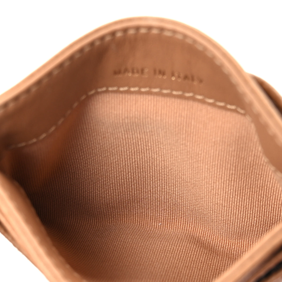 Caviar Quilted Card Holder Dark Beige