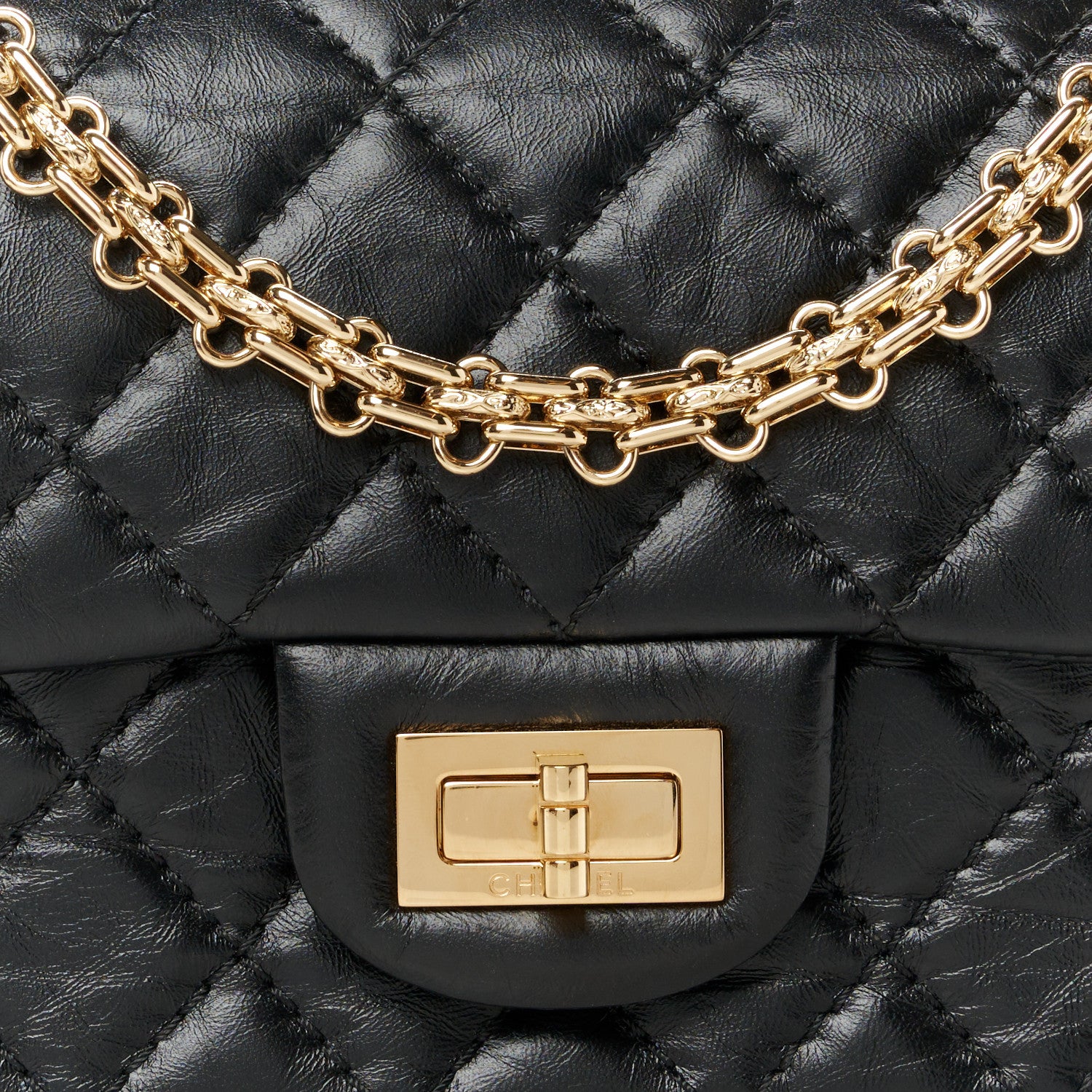 Chanel Aged Calfskin Quilted 2.55 Reissue Mini Flap  Black 8 of 10