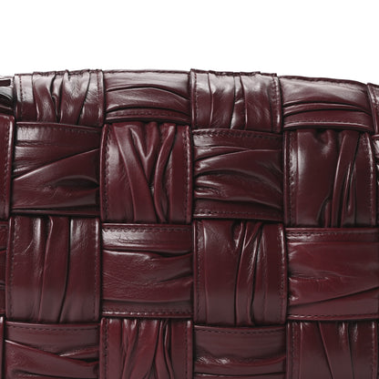 Bottega Veneta Paper Calfskin Intreccio Plisse Cassette Camera Bag Barolo 7 of 9