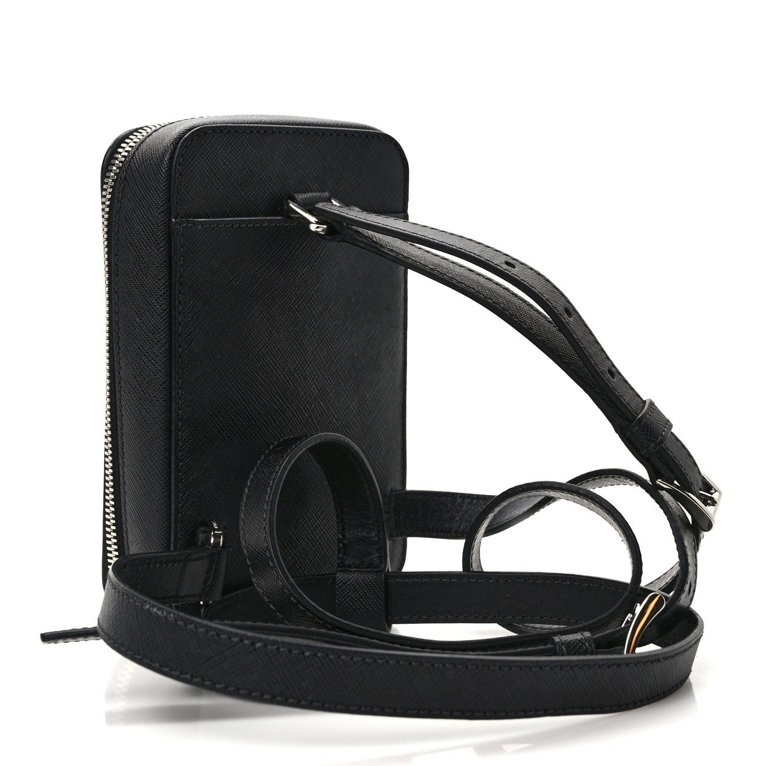 Prada Saffiano Harness Crossbody Travel Pouch Black 3 of 10