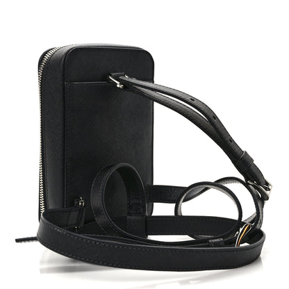 Prada Saffiano Harness Crossbody Travel Pouch Black 3 of 10