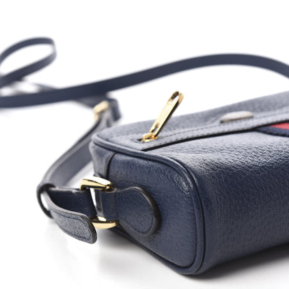 Gucci Textured Calfskin Web Mini Ophidia Shoulder Bag Blue Agata 6 of 11