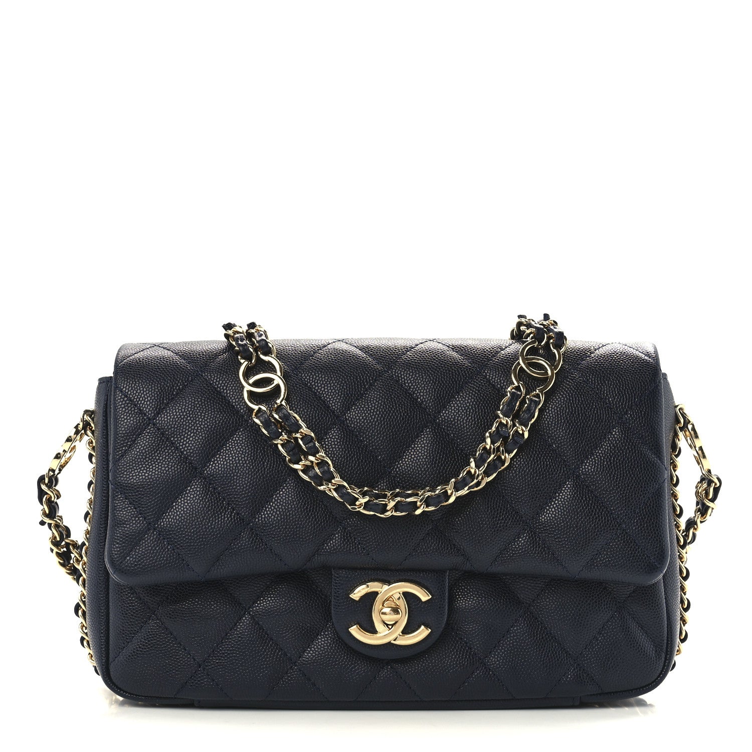 Chanel Caviar Quilted Small CC You Flap Dark Blue 1 of 13