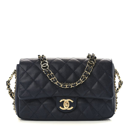 Chanel Caviar Quilted Small CC You Flap Dark Blue 1 of 13
