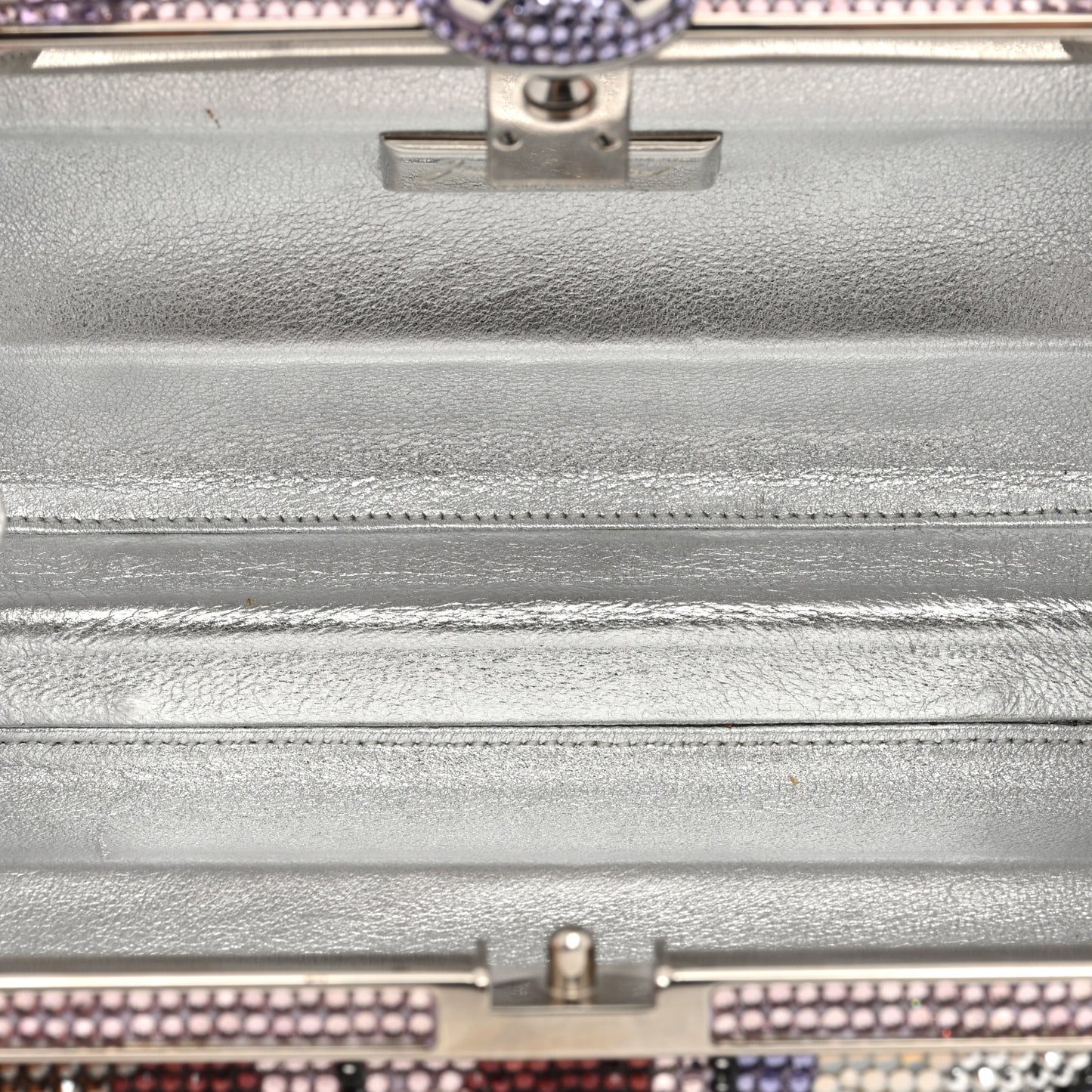 Swarovski Crystal Floral Minaudiere Clutch Multicolor