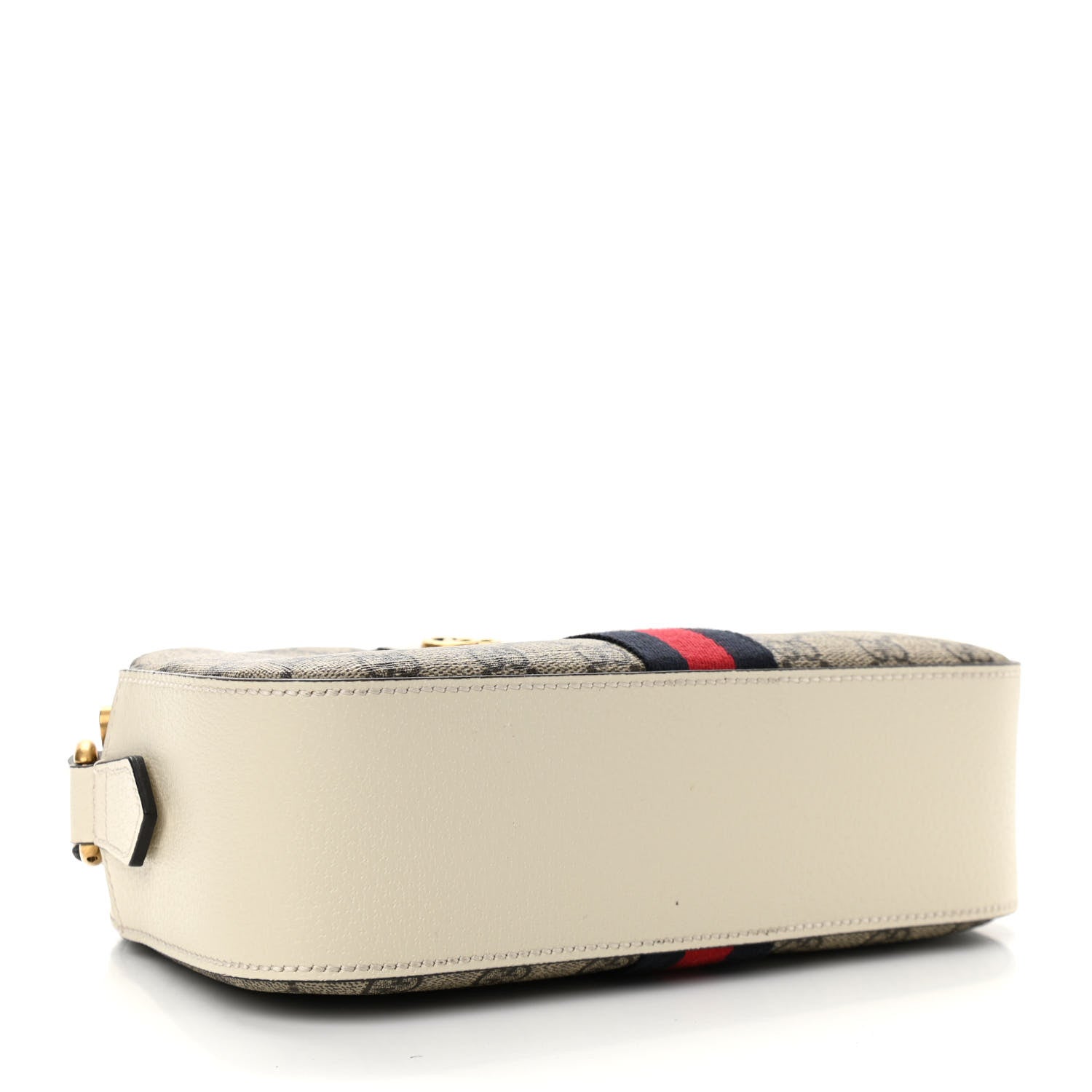 Gucci GG Supreme Monogram Textured Calfskin Web Small Ophidia Camera Bag Beige Ebony Mystic White 4 of 11