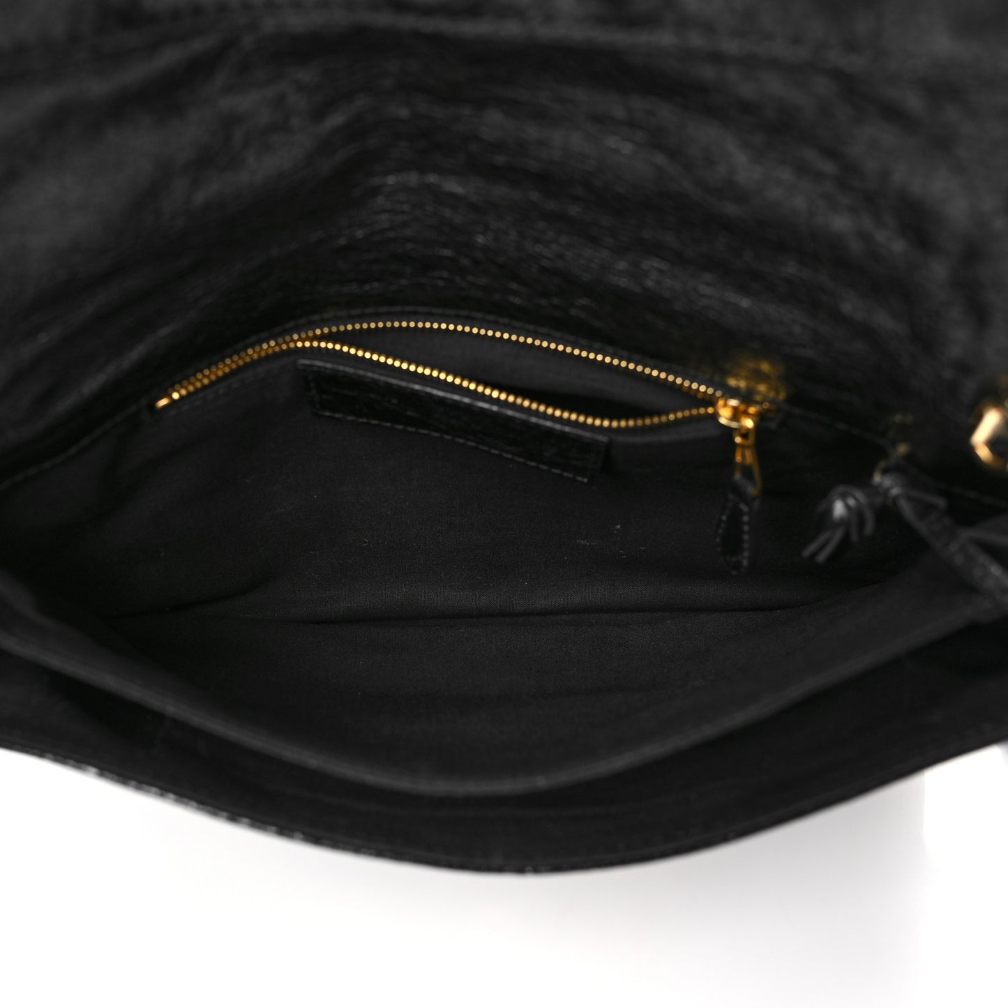 Agneau Giant 12 Gold Hardware Envelope Strap Clutch Black