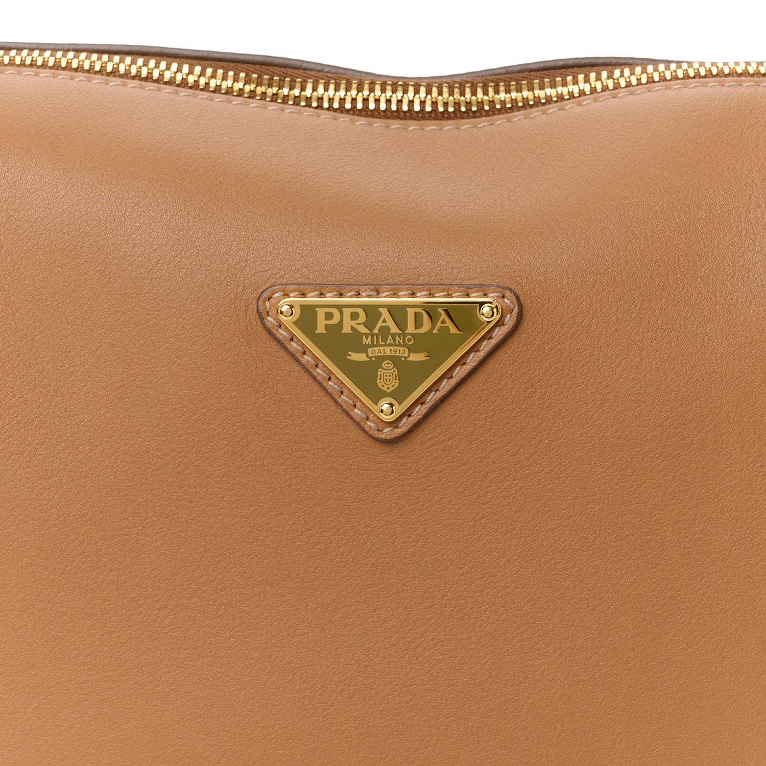 Prada Soft Calfskin Medium Darling Shoulder Bag Caramel 7 of 9