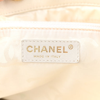 Chanel Calfskin Wood Chain Tote White 6 of 14