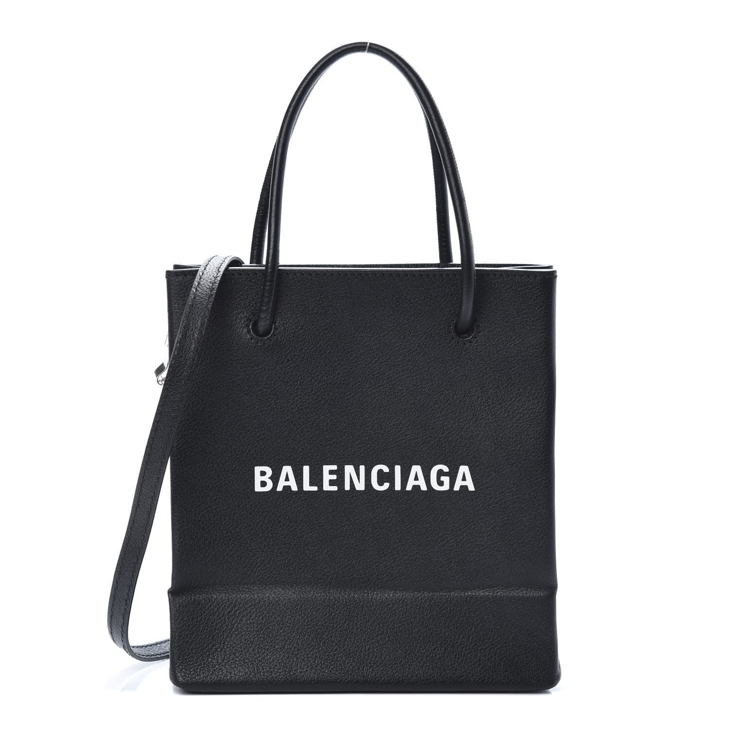 Calfskin Logo XXS Shopping Tote Black