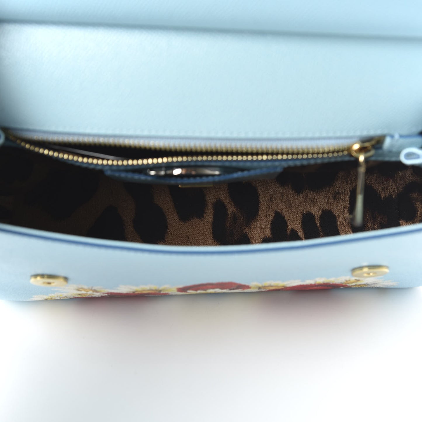 Dauphine St.Giap Papaveri Print Medium Miss Sicily Satchel Celeste