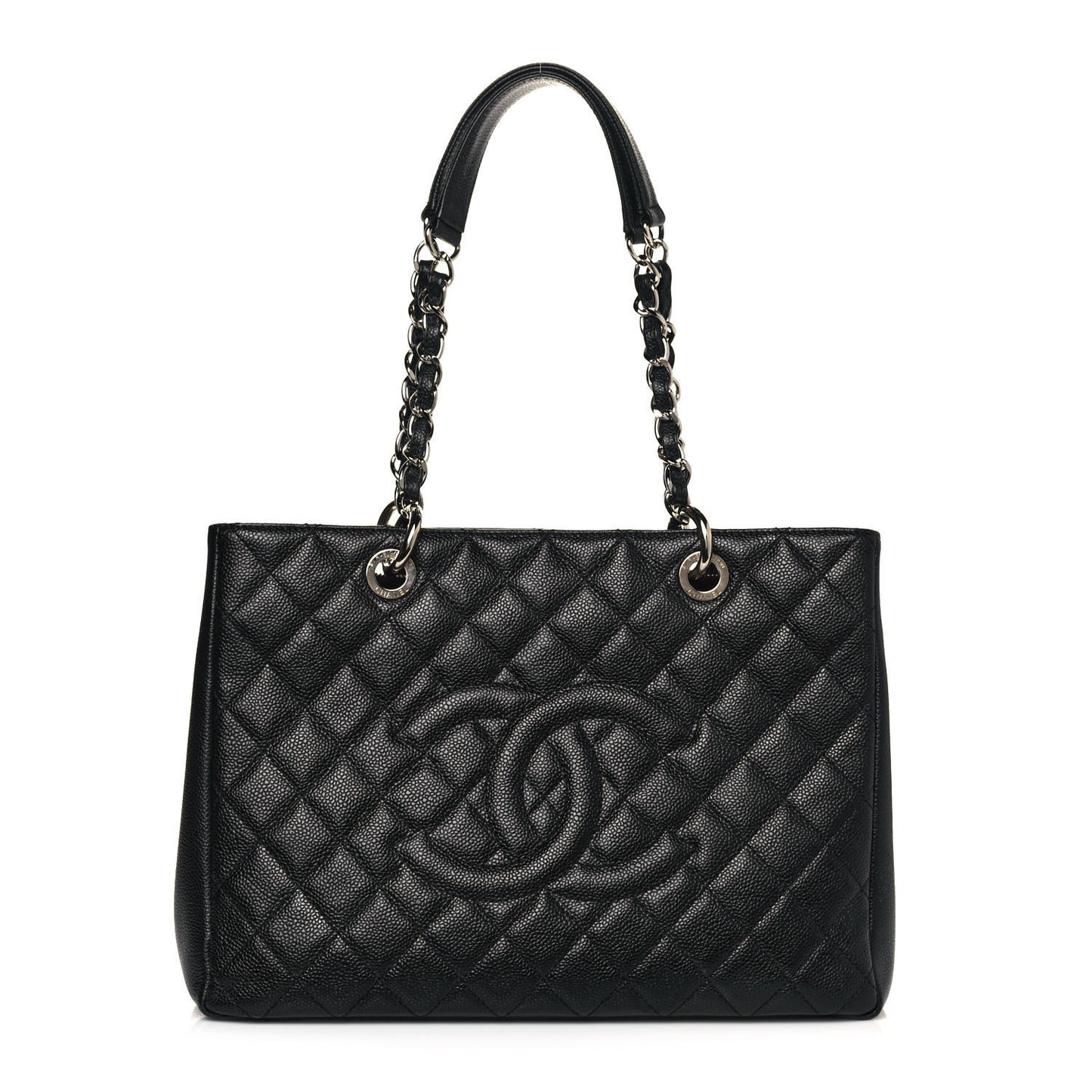 Caviar Quilted Grand Shopping Tote GST Black