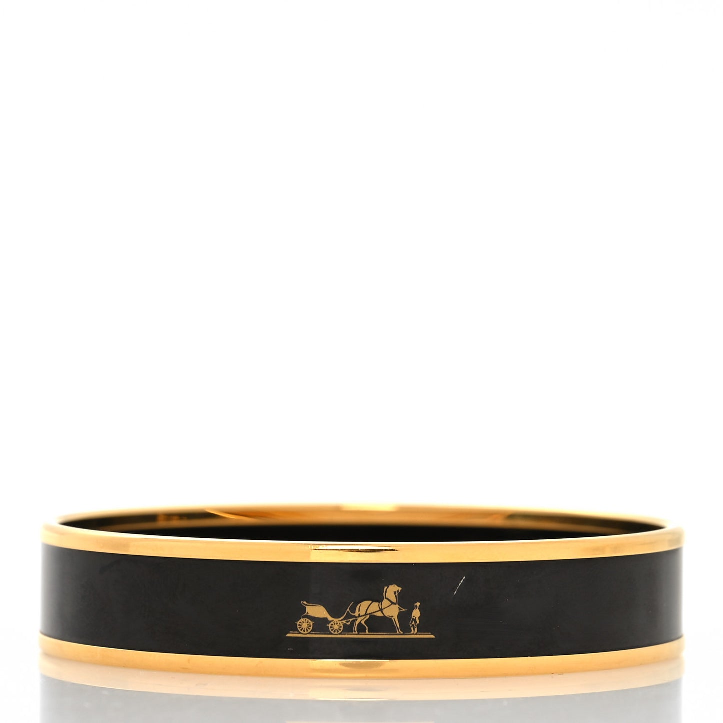 Enamel Printed Narrow Caleche Bracelet 62 Black