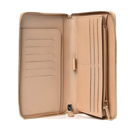 Chanel Iridescent Caviar Quilted Large Zip Around Organizer Wallet Beige 5 of 9