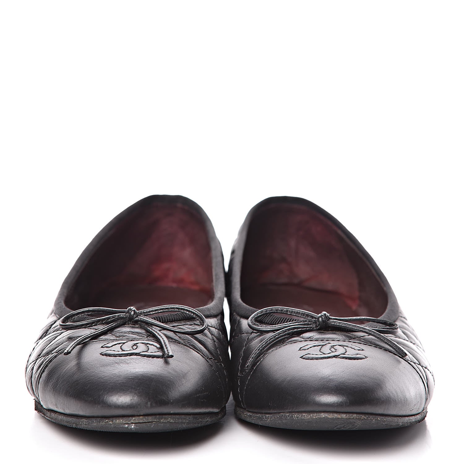 Chanel Aged Calfskin Quilted Cap Toe Ballerina Flats 40 Black 3 of 18