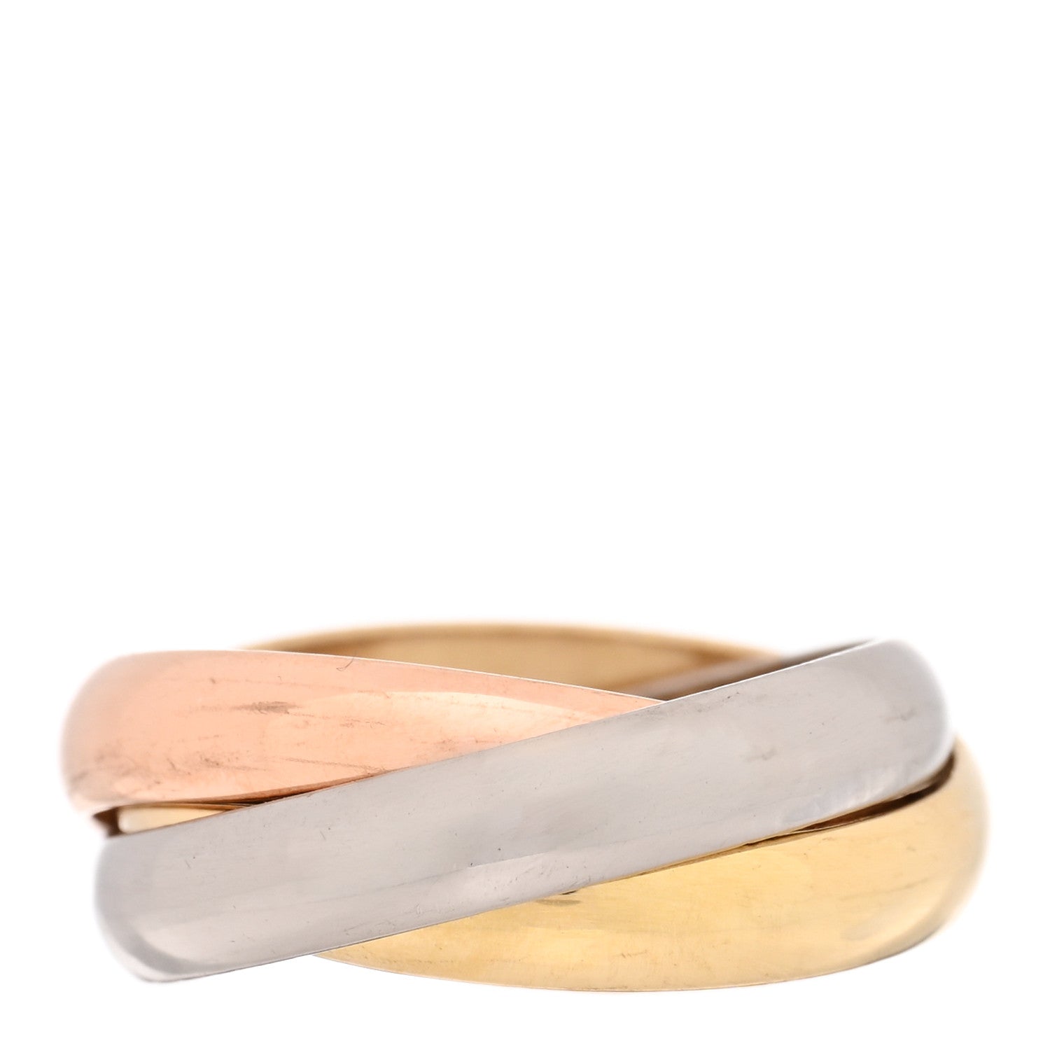 Cartier 18K Pink Yellow White Gold Classic Trinity Ring 50 5.25 3 of 5