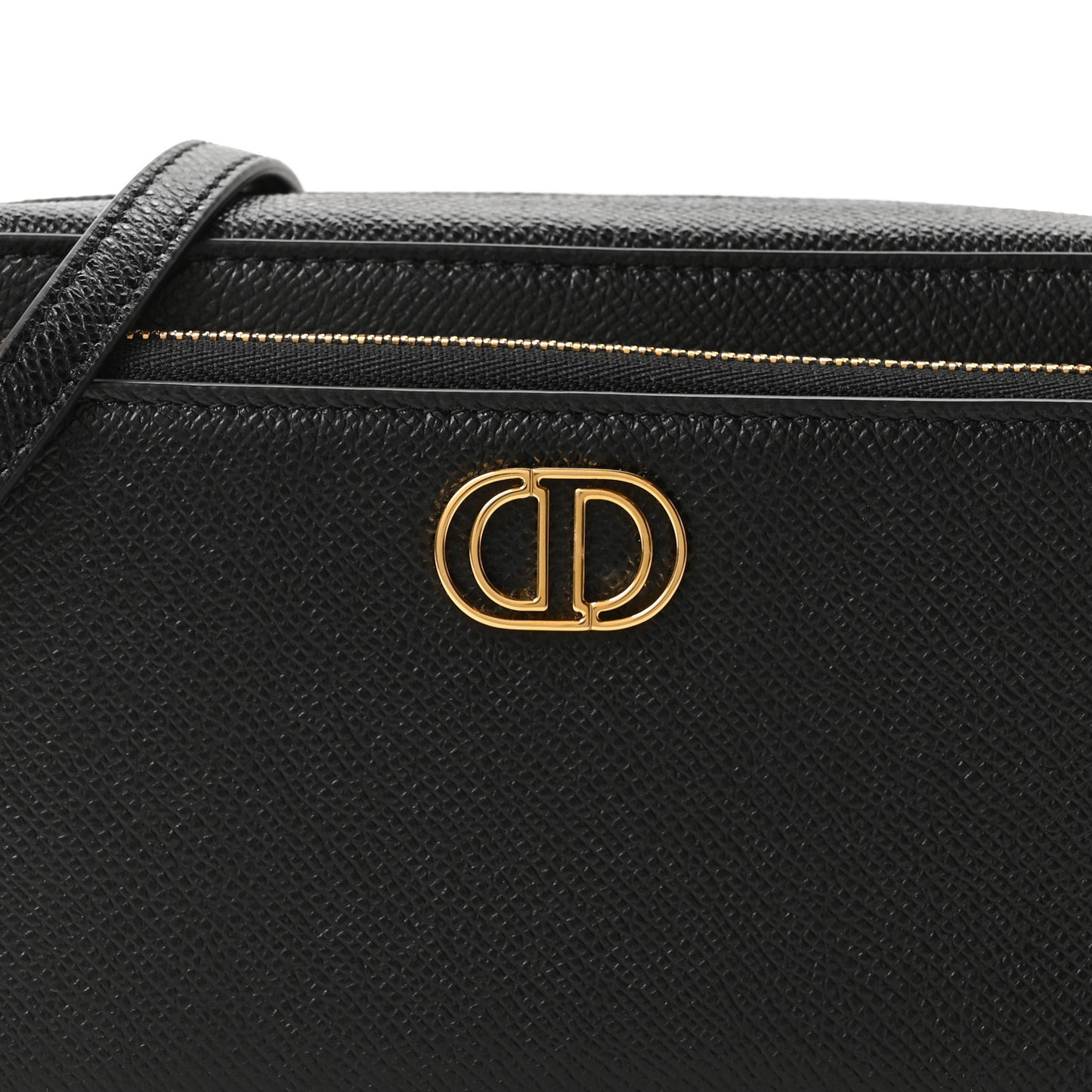 Grained Calfskin Caro Double Pouch Black
