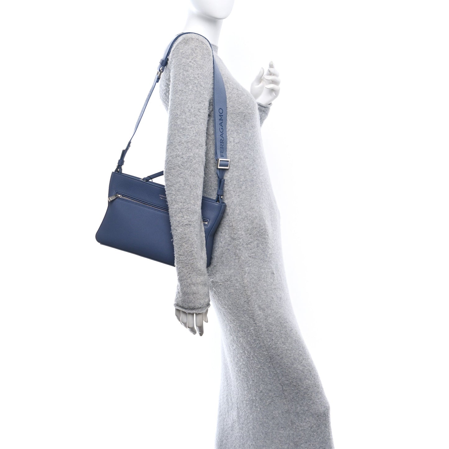Hammered Calfskin Star Pouch Crossbody Bag Graphite