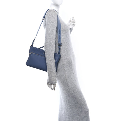 Salvatore Ferragamo Hammered Calfskin Star Pouch Crossbody Bag Graphite 2 of 9