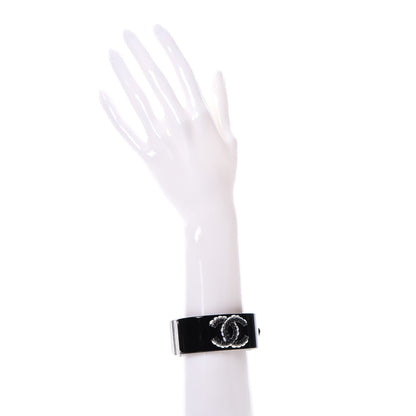 Chanel Resin Pearl CC Cuff Black 2 of 6