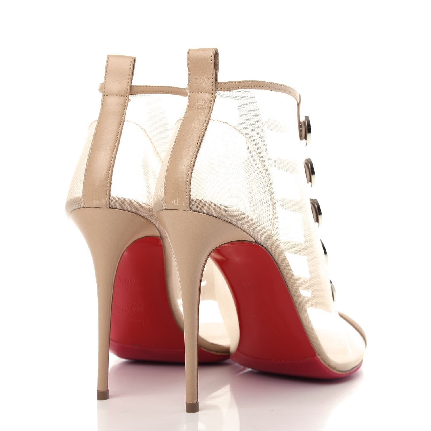 Christian Louboutin Mesh Nappa Marikate 100 Ankle Boots 40.5 Nude 4 of 10