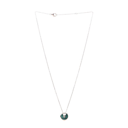 Cartier 18K Pink Gold Diamond Malachite XS Amulette de Cartier Pendant Necklace 3 of 5