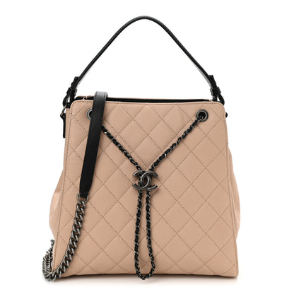 Chanel Caviar Quilted Medium CC Bucket Bag Beige 1 of 10