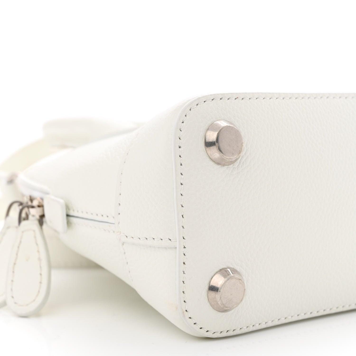 Balenciaga Grained Calfskin Logo XXS Ville Top Handle Bag White Fluo Pink 11 of 14