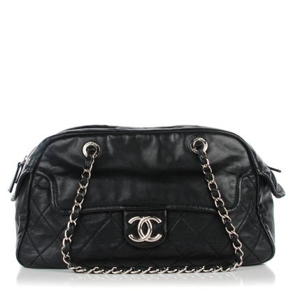 Chanel Calfskin Quilted Bowling Bag Black 1 of 7