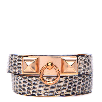 Hermes Lizard Rivale Double Tour Bracelet T2 Ombre 1 of 6