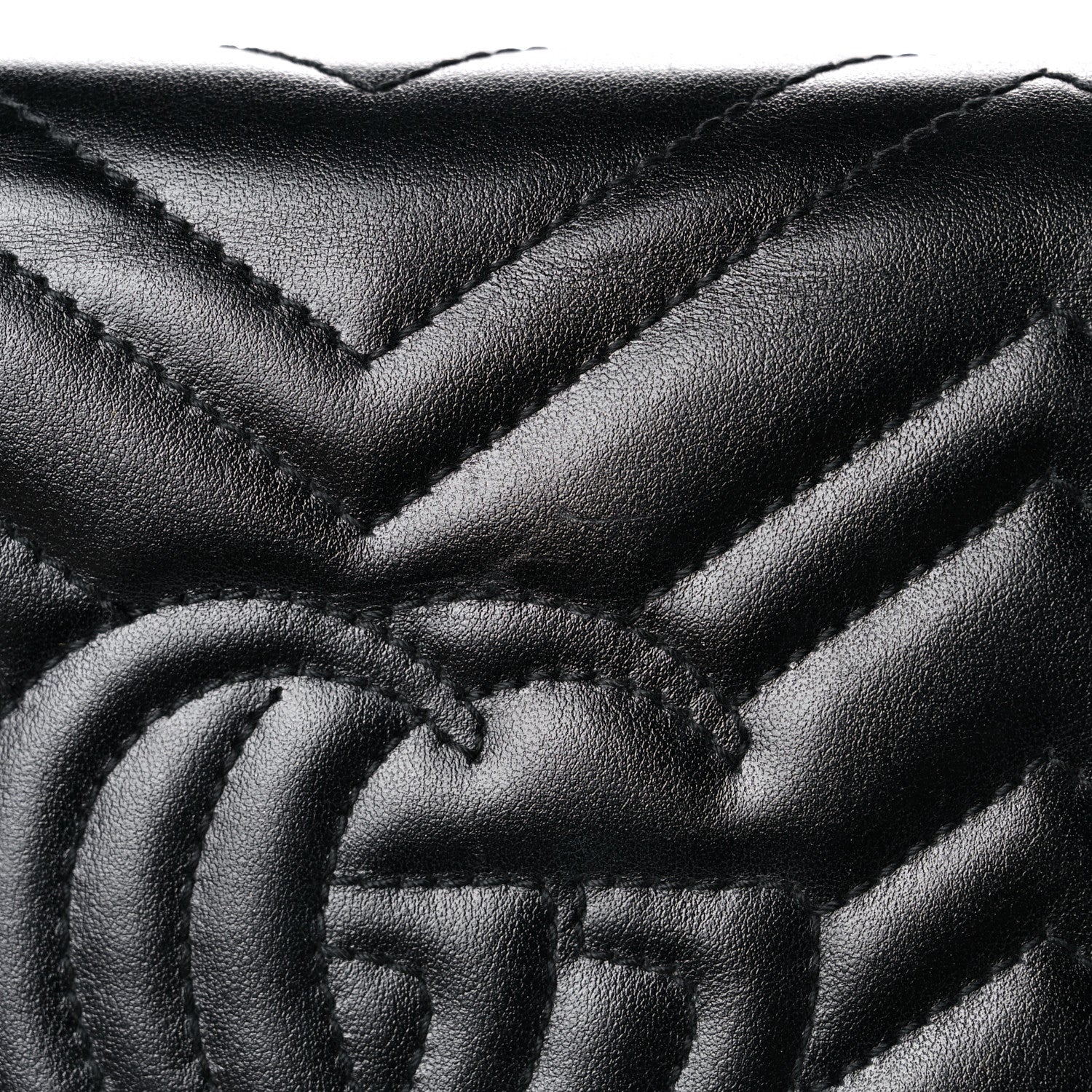 Gucci Calfskin Matelasse GG Marmont Chain Wallet Black 25 of 25