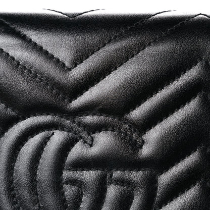 Gucci Calfskin Matelasse GG Marmont Chain Wallet Black 25 of 25