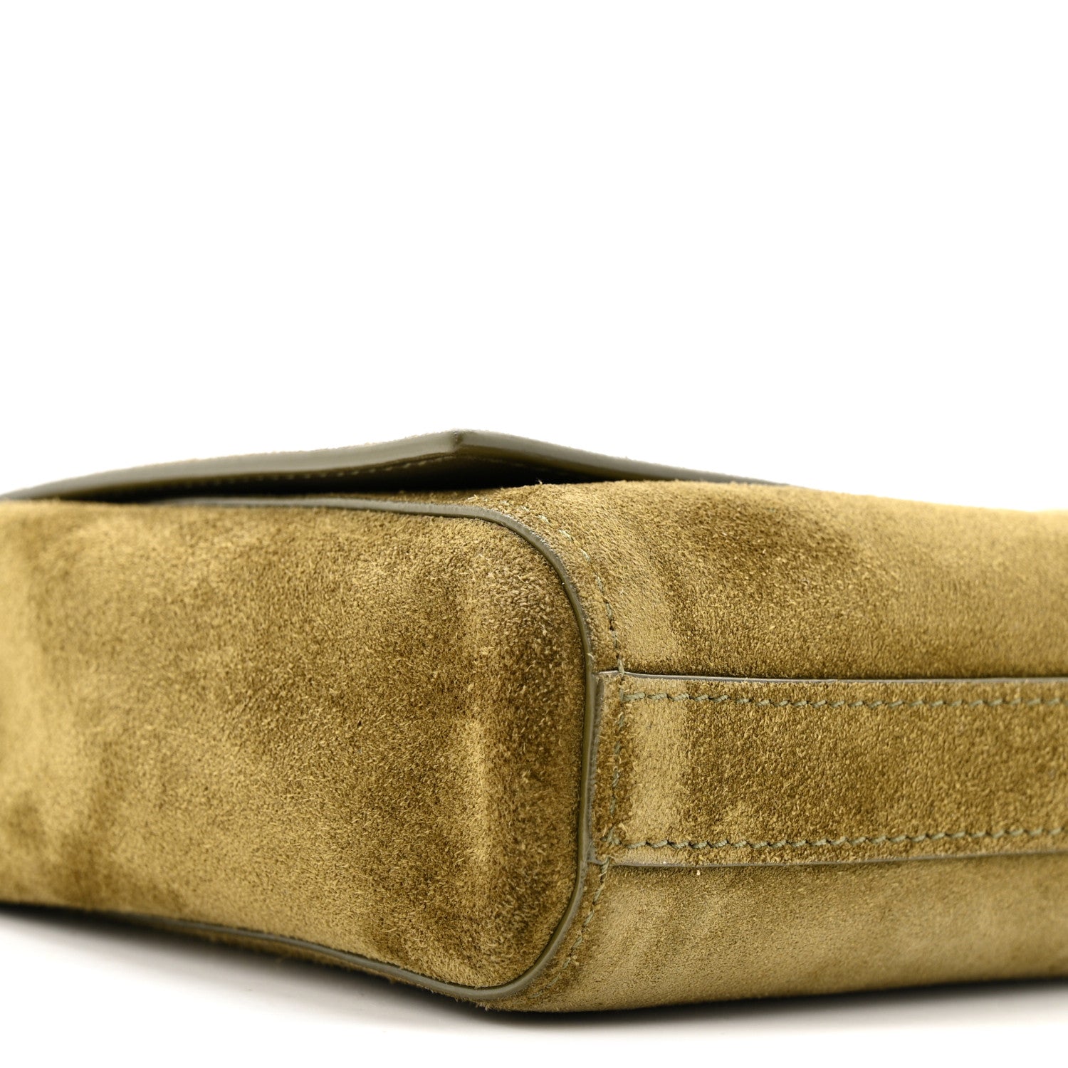 Saint Laurent Smooth Calfskin Suede Small Reversible Monogram Kate Satchel Loden Green 9 of 12