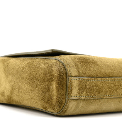 Saint Laurent Smooth Calfskin Suede Small Reversible Monogram Kate Satchel Loden Green 9 of 12